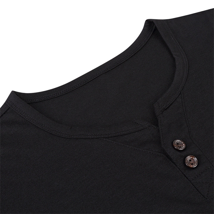 Herren Kurzarm Henley-T-Shirt mit modischem Knopfdesign und komfortablem Schnitt Aliams