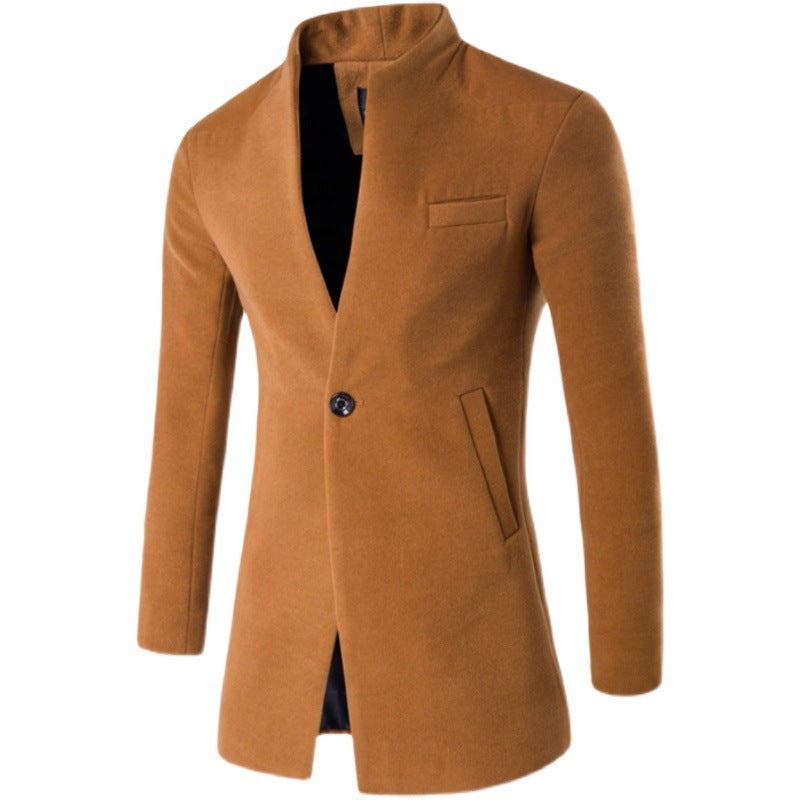 Herren elegante Wolljacke mit modernem Stehkragen Aliams