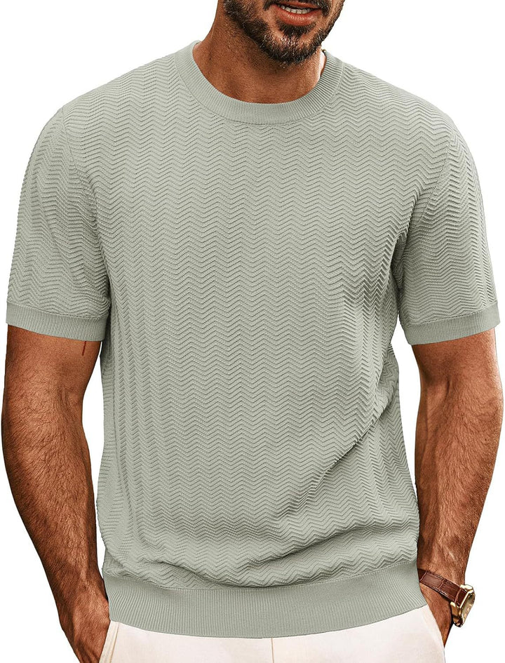 Herren strukturiertes Rundhals T-Shirt Aliams