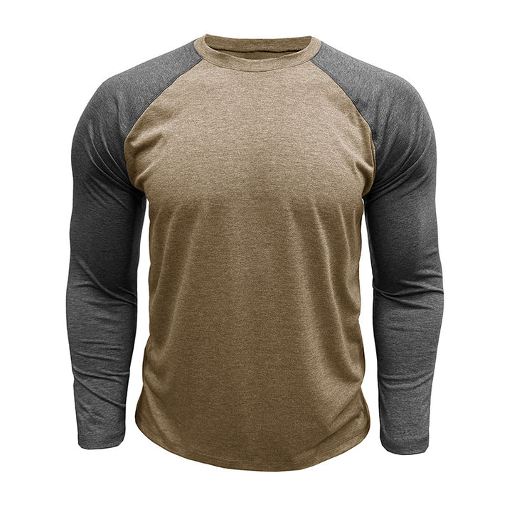 Herren Raglan-Langarmshirt aus atmungsaktivem Baumwollmix mit Kontrastärmeln Aliams