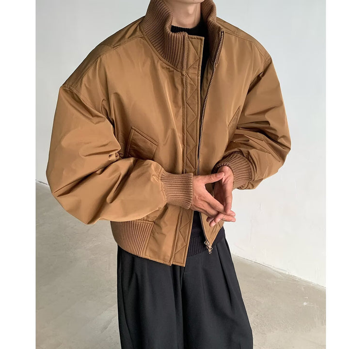 Herren stylische Bomberjacke mit elastischen Bündchen und weichem Innenfutter Aliams