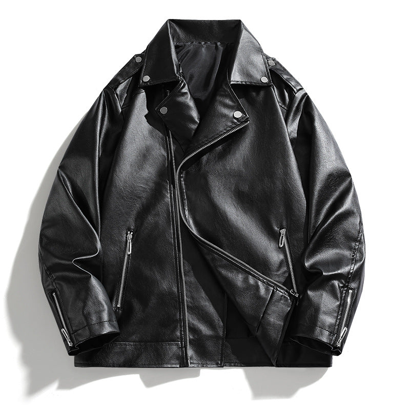 Herren elegante Bikerjacke aus Kunstleder Aliams