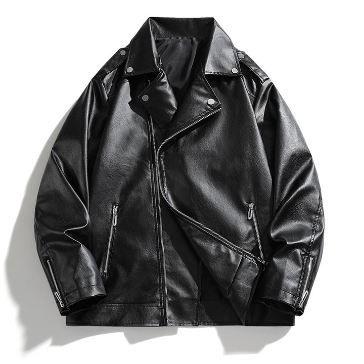 Herren elegante Bikerjacke aus Kunstleder Aliams