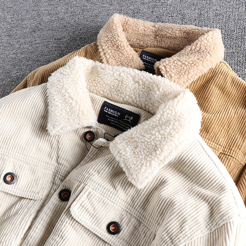 Herren Cordjacke mit kuscheligem Futter und praktischen Taschen Aliams