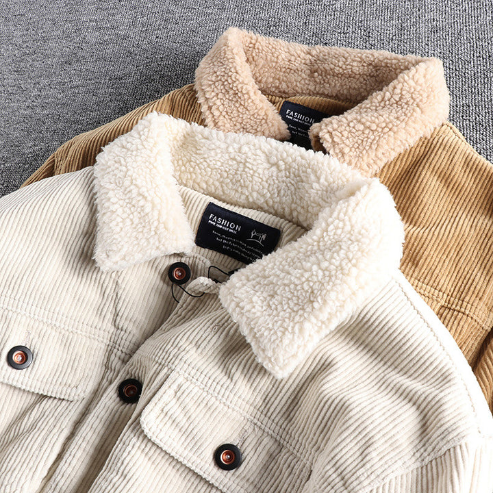 Herren Cordjacke mit kuscheligem Futter und praktischen Taschen Aliams
