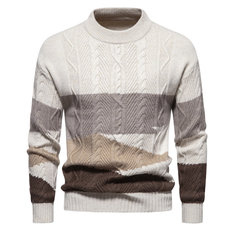 Herren Strickpullover mit modernem Zopfdesign und grafischen Akzenten Aliams
