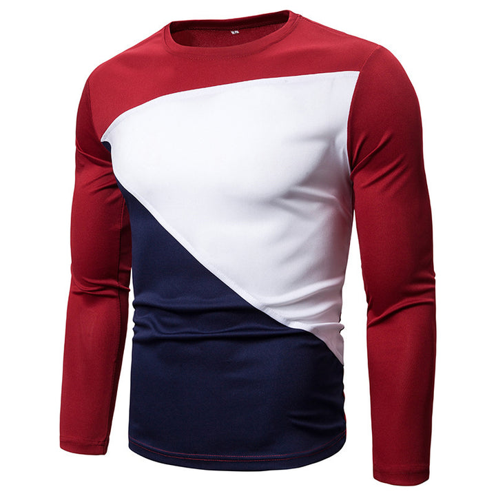 Herren Sportliches Langarmshirt mit innovativem Farbblockdesign Aliams