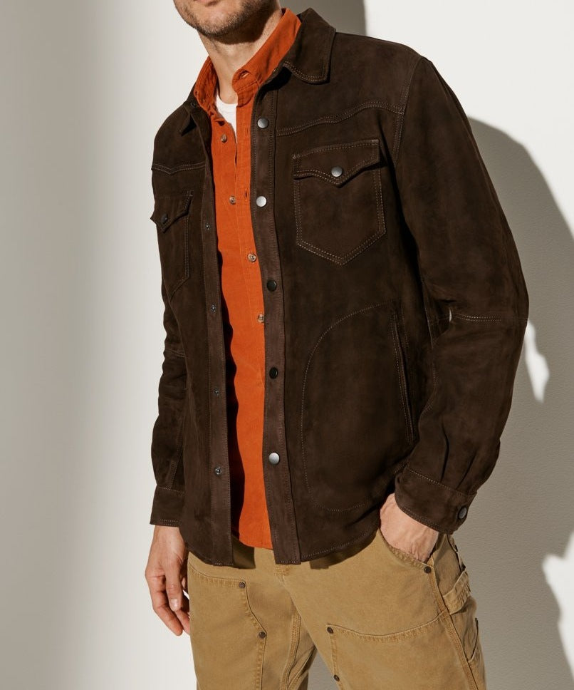 Herren Wildlederjacke im modernen Schnitt mit praktischen Taschen Aliams