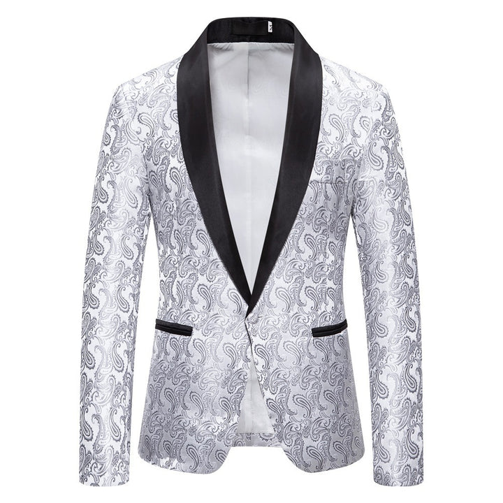 Herren eleganter Smoking-Blazer mit Paisleymuster und satinierter Verfeinerung Aliams