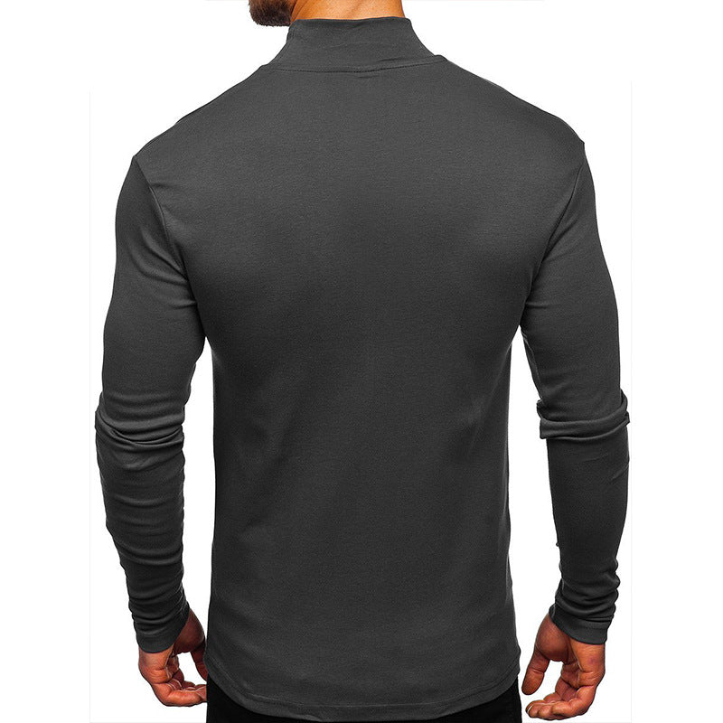 Herren Rollkragen-Langarmshirt aus atmungsaktiver Baumwolle Aliams