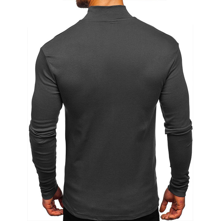 Herren Rollkragen-Langarmshirt aus atmungsaktiver Baumwolle Aliams