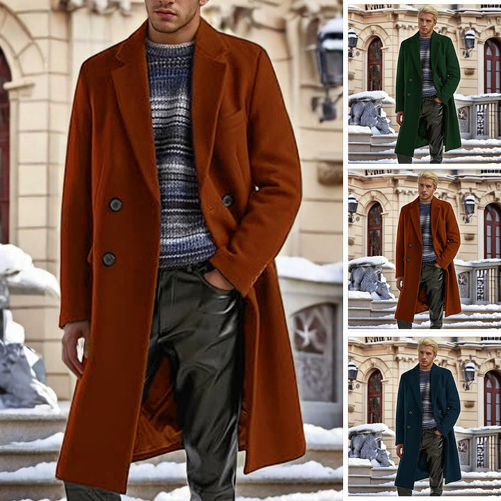 Herren eleganter doppelreihiger Wollmantel Aliams