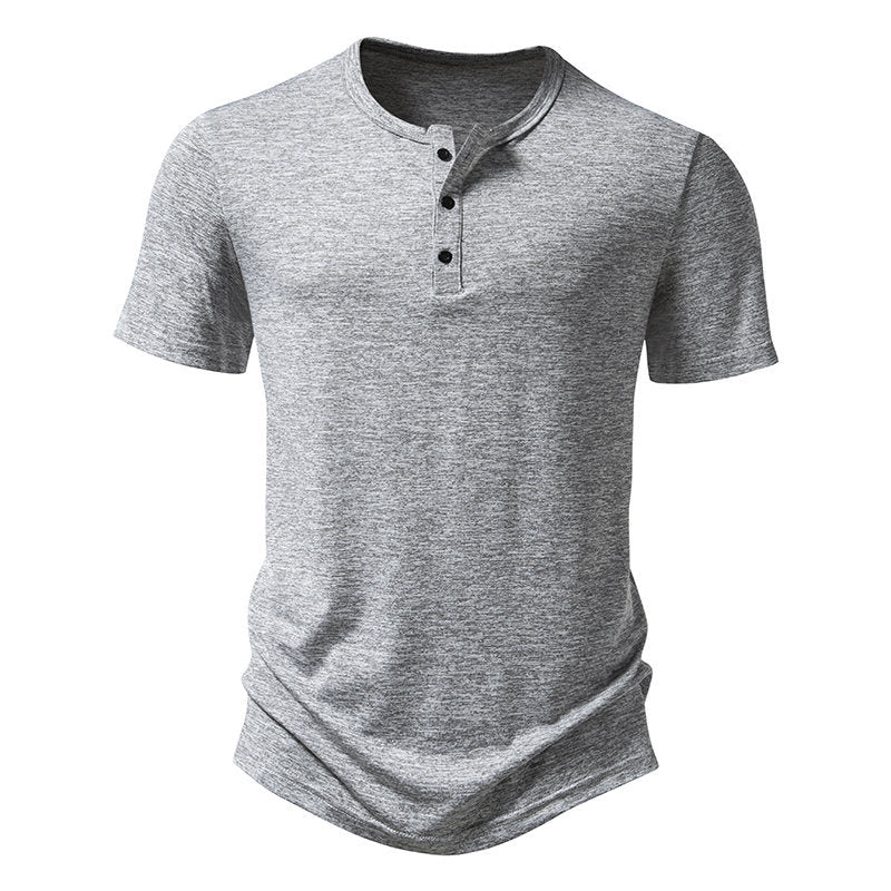 Herren Kurzarm-Henley-T-Shirt mit hochwertiger Baumwolle Aliams