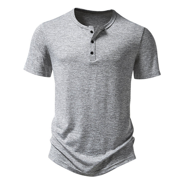 Herren Kurzarm-Henley-T-Shirt mit hochwertiger Baumwolle Aliams