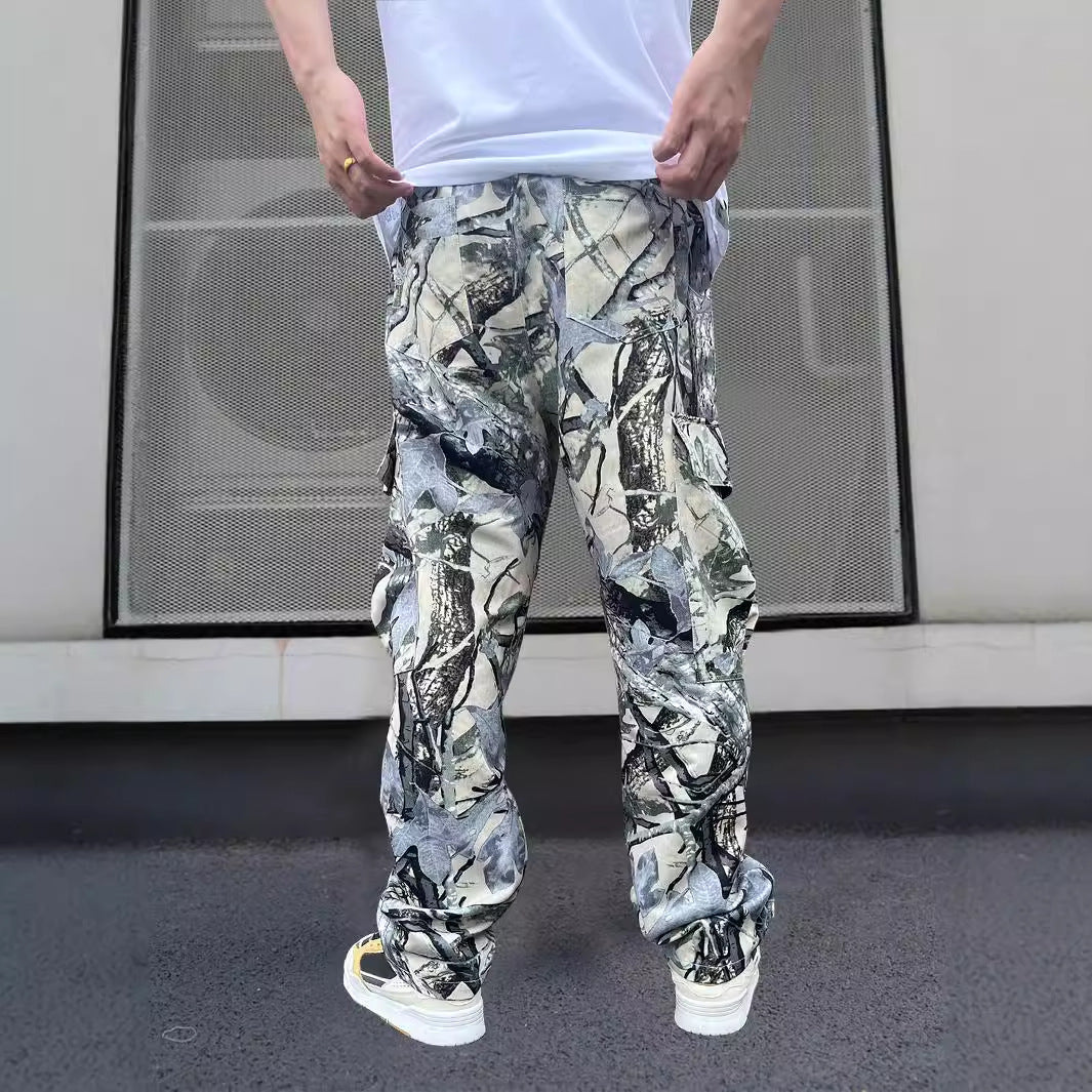 Herren Cargo-Hose im modernen Camouflage-Design mit elastischem Bund und mehreren Taschen Aliams