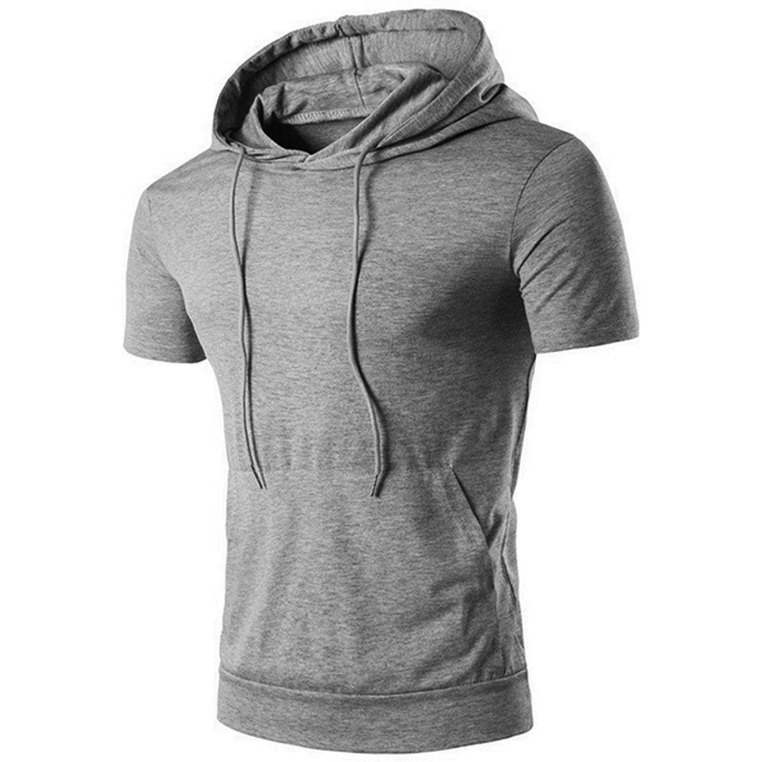 Herren Kurzarm Hoodie mit lässigem Schnitt und praktischer Kängurutasche Aliams