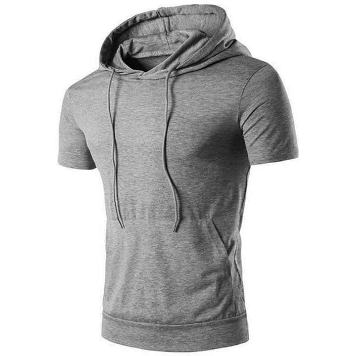 Herren Kurzarm Hoodie mit lässigem Schnitt und praktischer Kängurutasche Aliams