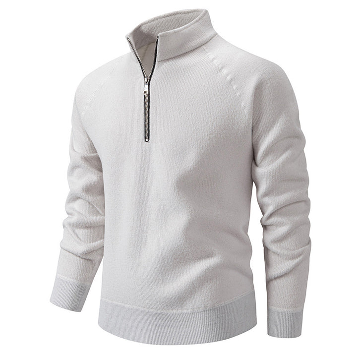 Herren Rollkragenpullover mit modernem Reißverschluss und strukturiertem Design Aliams