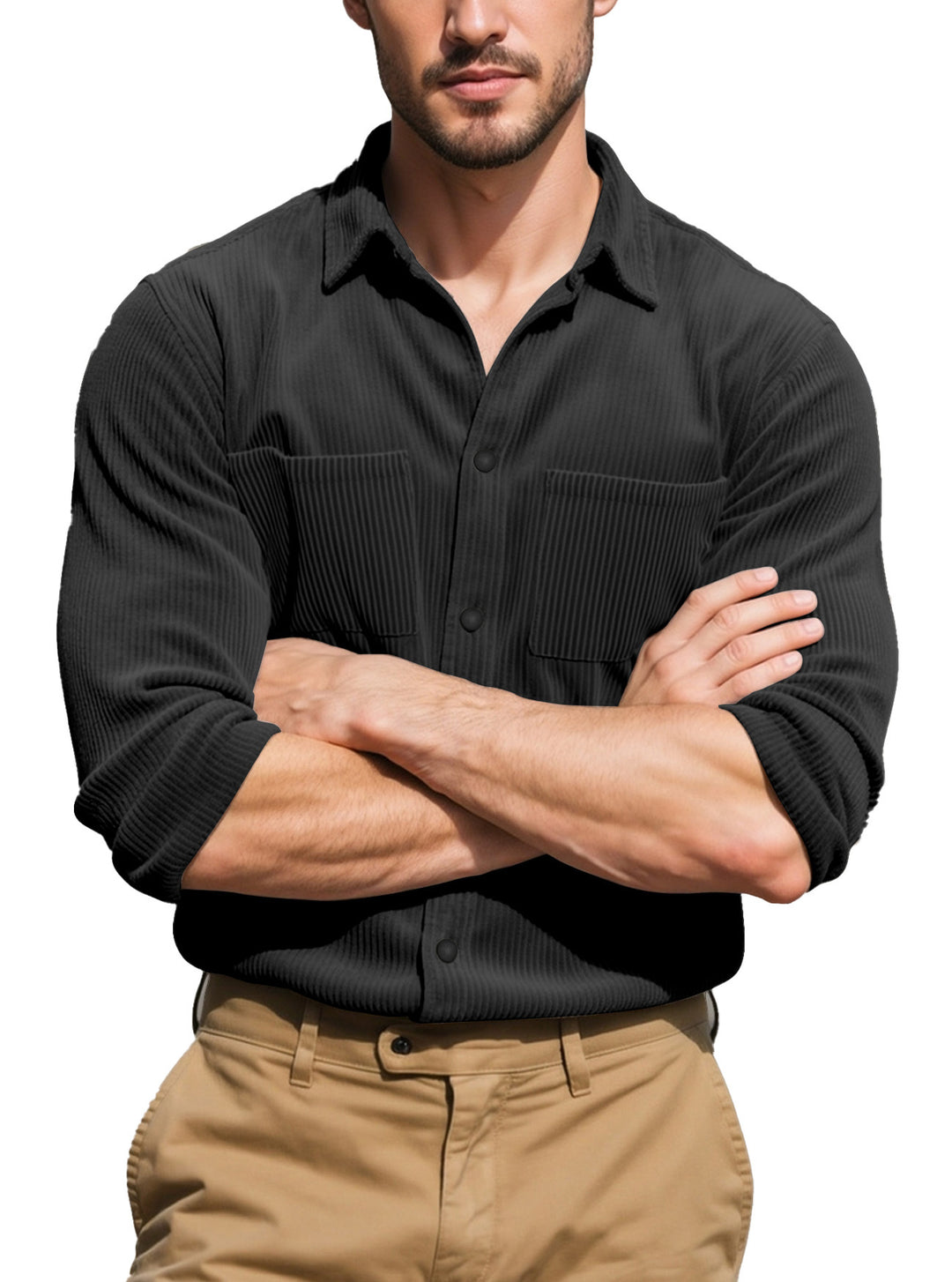 Herren Freizeithemd mit strukturiertem Design und praktischen Brusttaschen Aliams