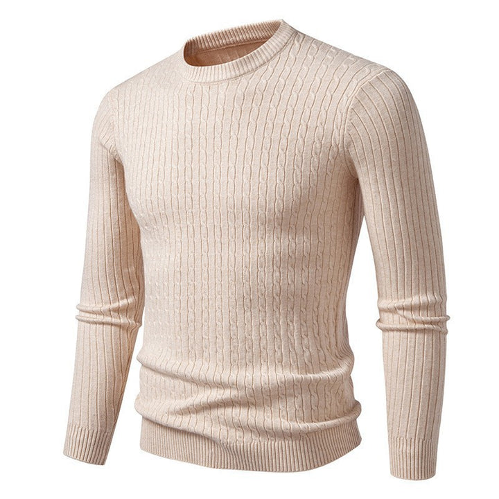 Herren Grobstrickpullover mit modernem Zopfmuster Aliams
