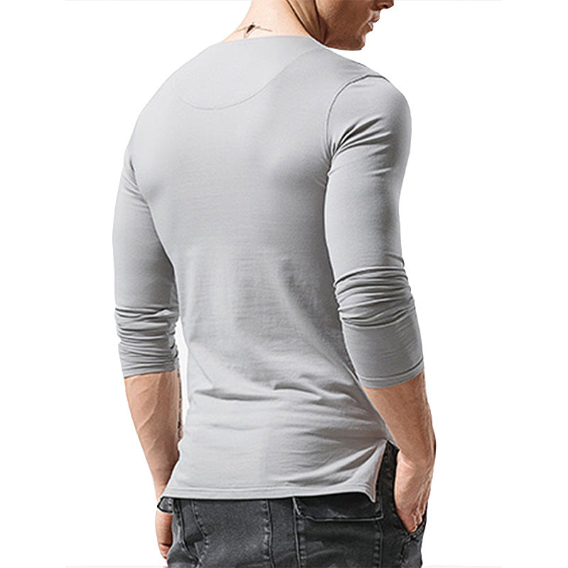 Herren elegantes Langarmshirt mit Knopfdetails Aliams