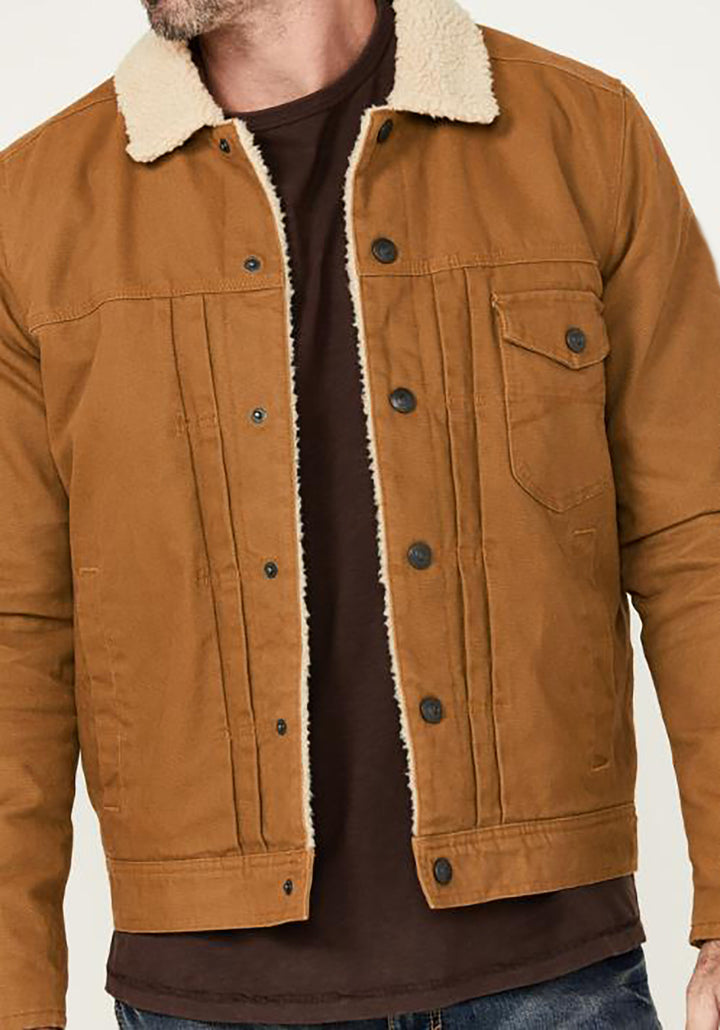Herren Winterjacke aus strapazierfähigem Baumwollmaterial mit Teddyfutter und praktischen Taschen Aliams