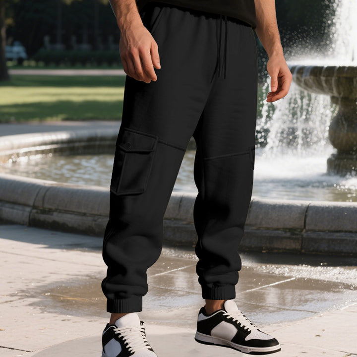 Herren Cargo-Jogginghose mit seitlichen Taschen und elastischem Bund Aliams