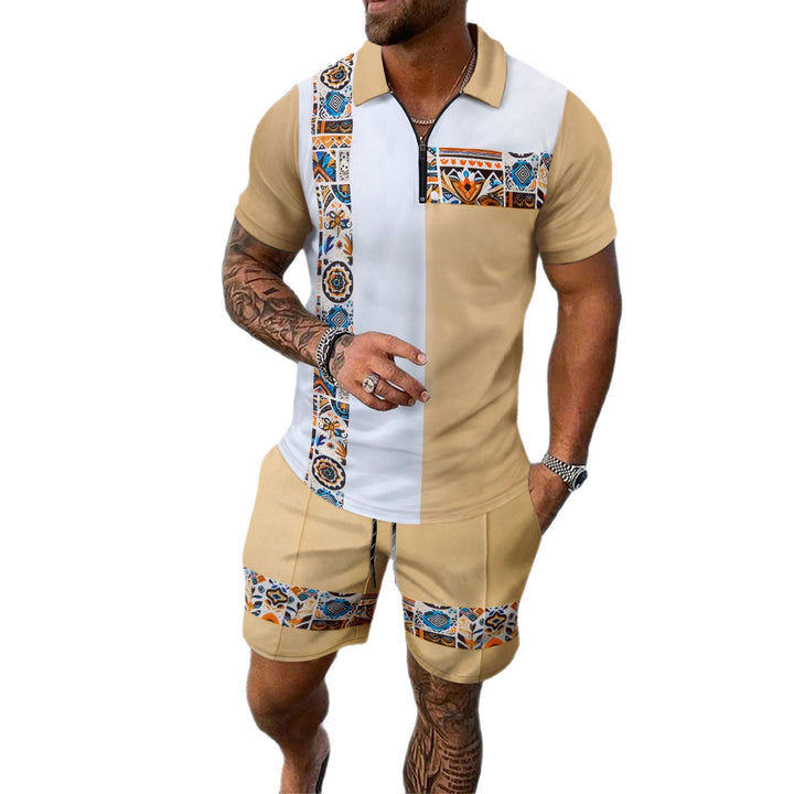 Herren Sportliches Oberteil mit kurzem Reißverschluss und stylischen Shorts Aliams