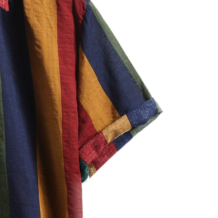 Herren Kurzarmhemd mit auffälligem Streifen-Design und bequemem Schnitt Aliams