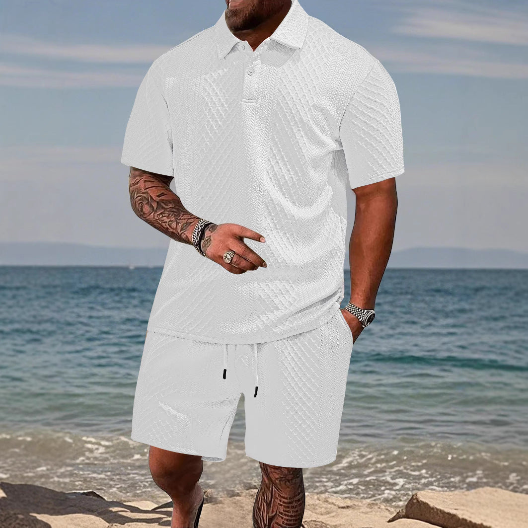 Herren Sportliches Polohemd und Shorts Set Aliams