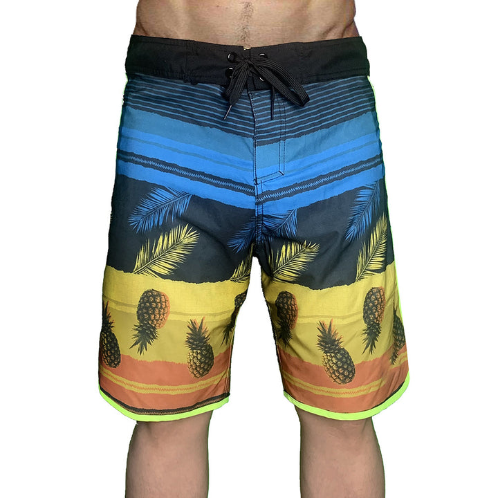 Herren Badeshorts mit innovativem Palmen- und Ananas-Design und praktischem Kordelzug Aliams