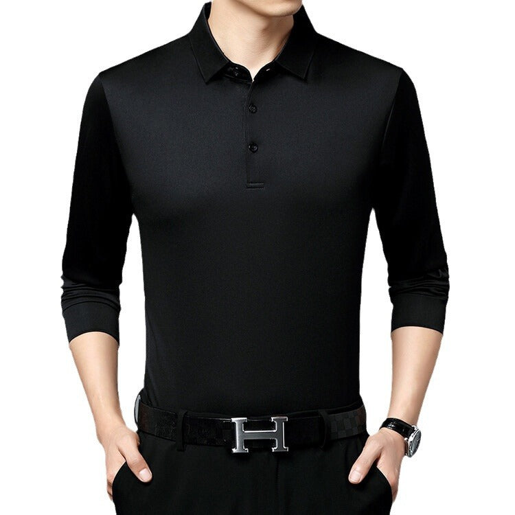 Herren atmungsaktives Langarm Poloshirt mit feuchtigkeitsregulierendem Material Aliams