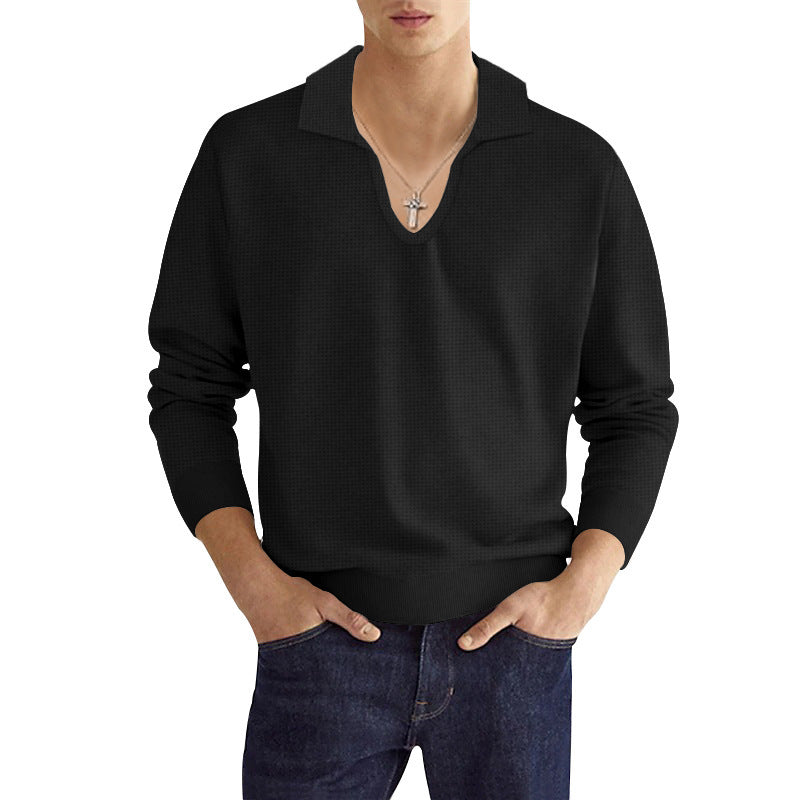 Herren Strickpullover mit modischem V-Ausschnitt und strukturiertem Design Aliams