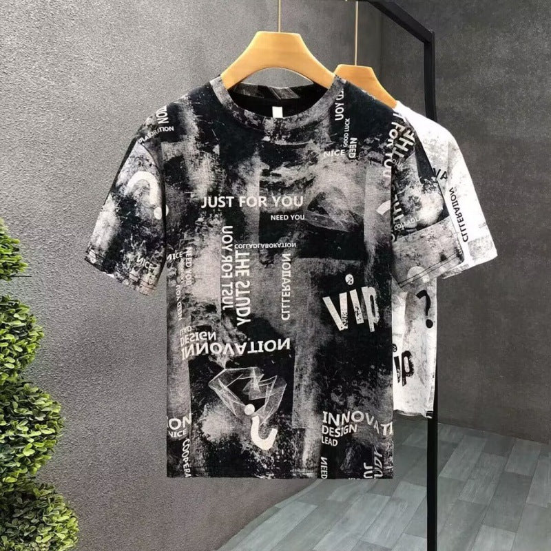 Herren T-Shirt mit kreativem Druckdesign und lockerer Passform Aliams