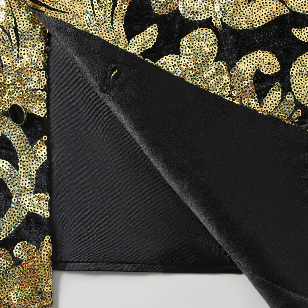 Herren schimmernde festliche Weste mit floralen Mustern Aliams