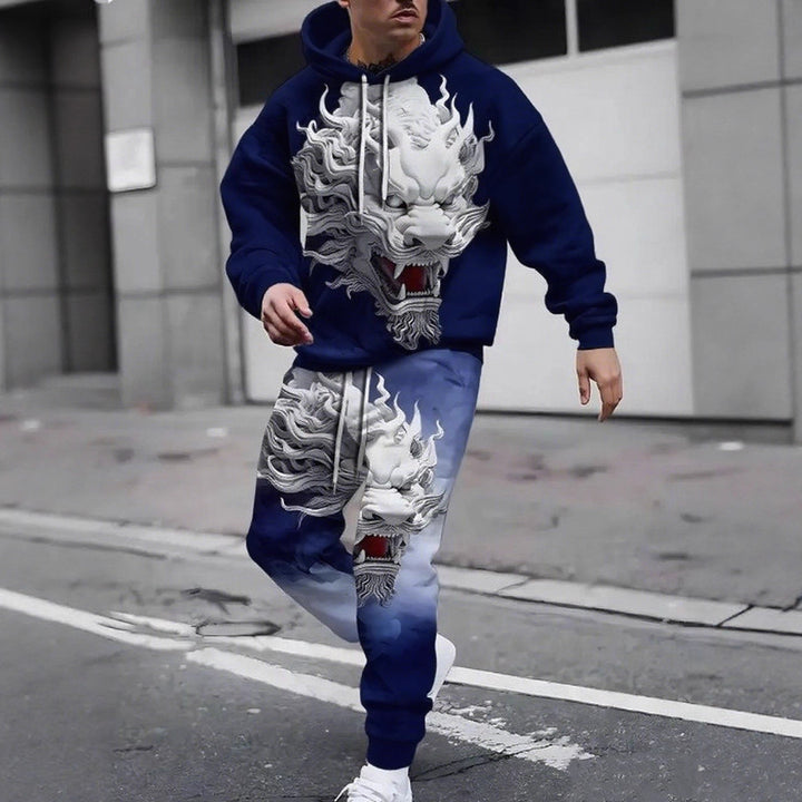 Herren Hoodie- und Jogginghose-Set mit einzigartigem Grafikdesign Aliams