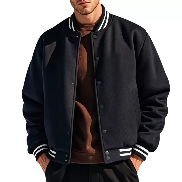 Herren sportliche Sweatjacke mit eleganten Kontrasten und praktischen Taschen Aliams