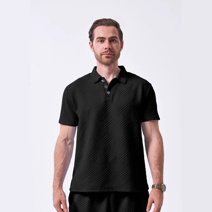 Herren Poloshirt mit strukturiertem Design Aliams