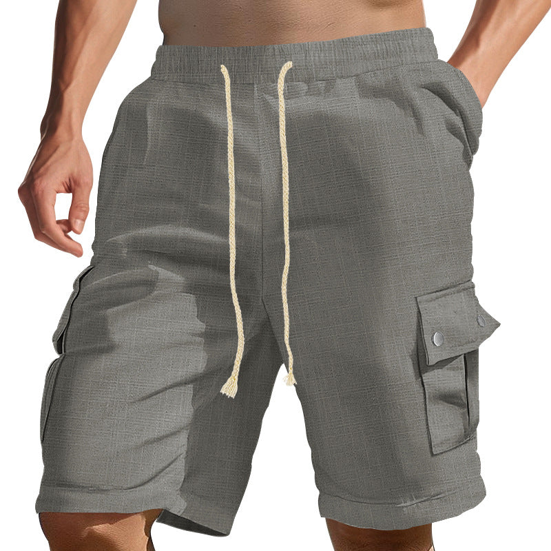 Herren Cargo-Shorts mit seitlichen Taschen und verstellbarem Kordelzug Aliams