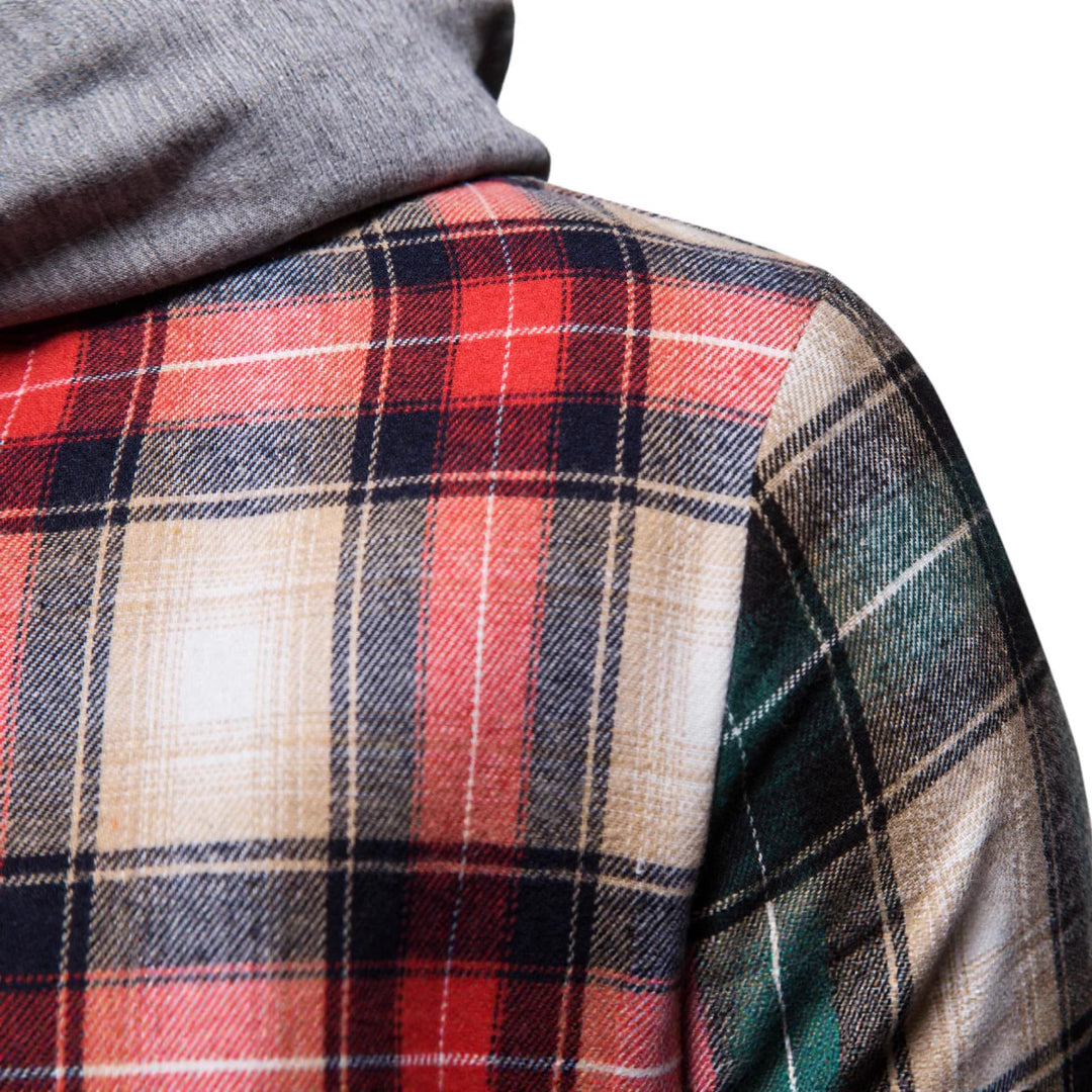 Herren Hemd mit integrierter Kapuze im trendigen Karodesign Aliams