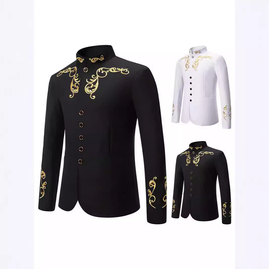 Herren Eleganter Blazer mit kunstvollen Stickereien Aliams