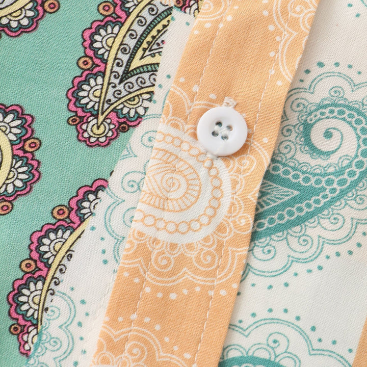 Herren Kurzarmhemd im kreativen Paisleymuster mit lockerer Passform Aliams