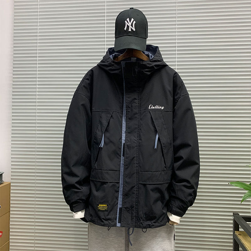 Herren funktionale Outdoor-Jacke mit praktischen Taschen und verstellbarem Bund Aliams