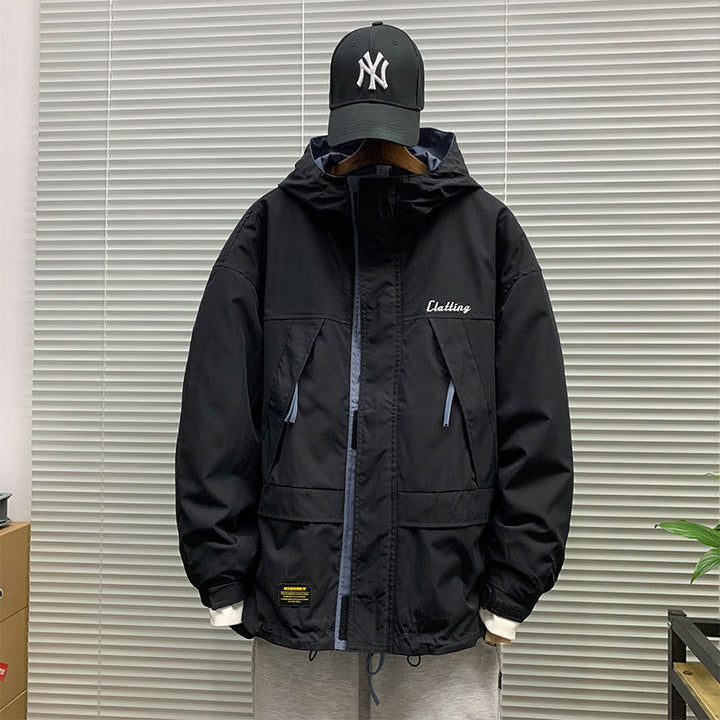 Herren funktionale Outdoor-Jacke mit praktischen Taschen und verstellbarem Bund Aliams