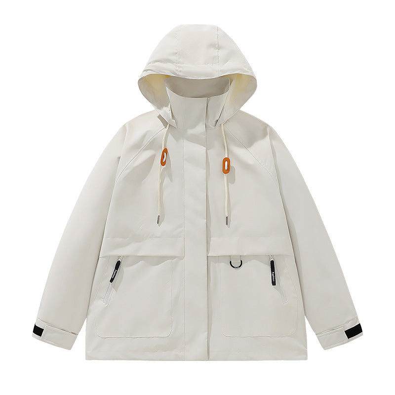 Herren funktionale Freizeitjacke mit verstellbarem Kapuzenkragen und großen Taschen Aliams