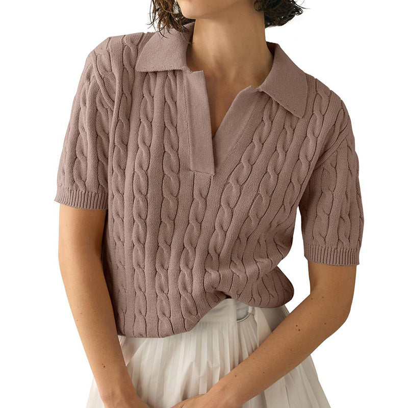 Aliams | Polo-Kragen Twist Strickpullover