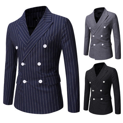 Herren elegante Doppelreiherjacke mit Nadelstreifen Aliams