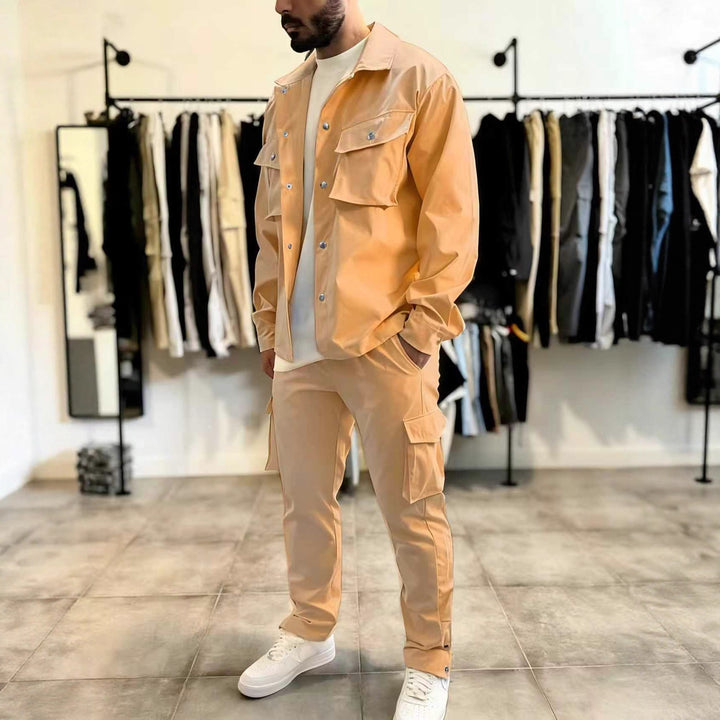 Herren funktionale Freizeitjacke mit Cargo-Hose Set Aliams