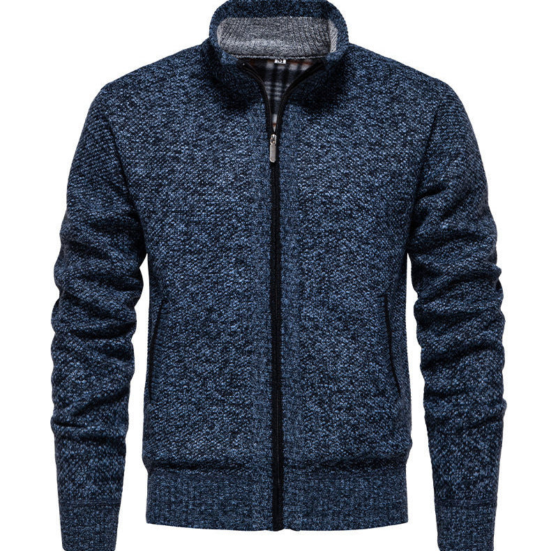 Herren sportliche Strickjacke mit Stehkragen Aliams