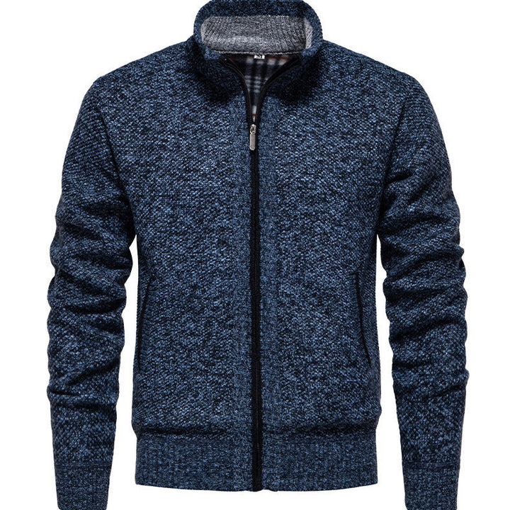 Herren sportliche Strickjacke mit Stehkragen Aliams